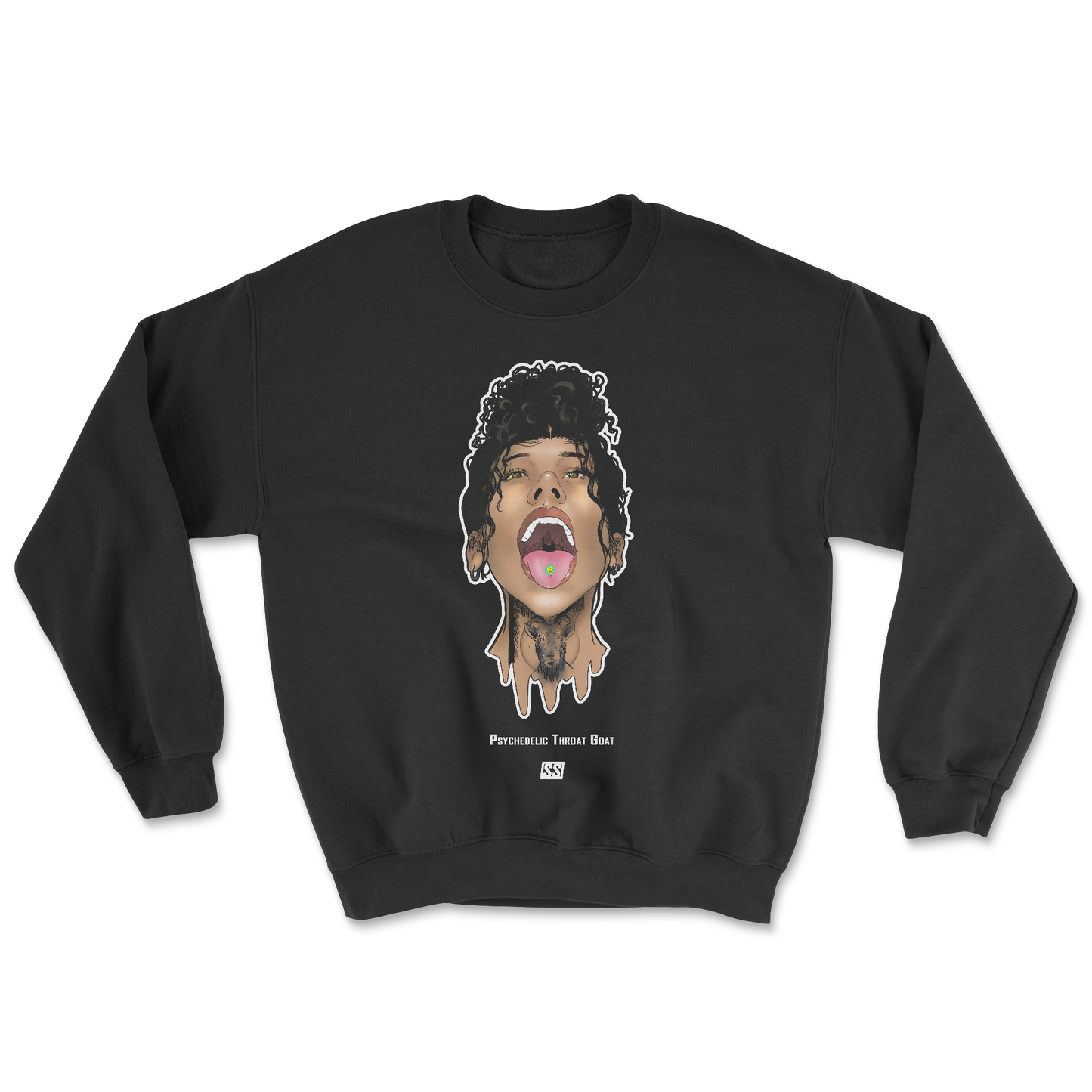 Psychedelic Throat Goat Crewneck Sweater