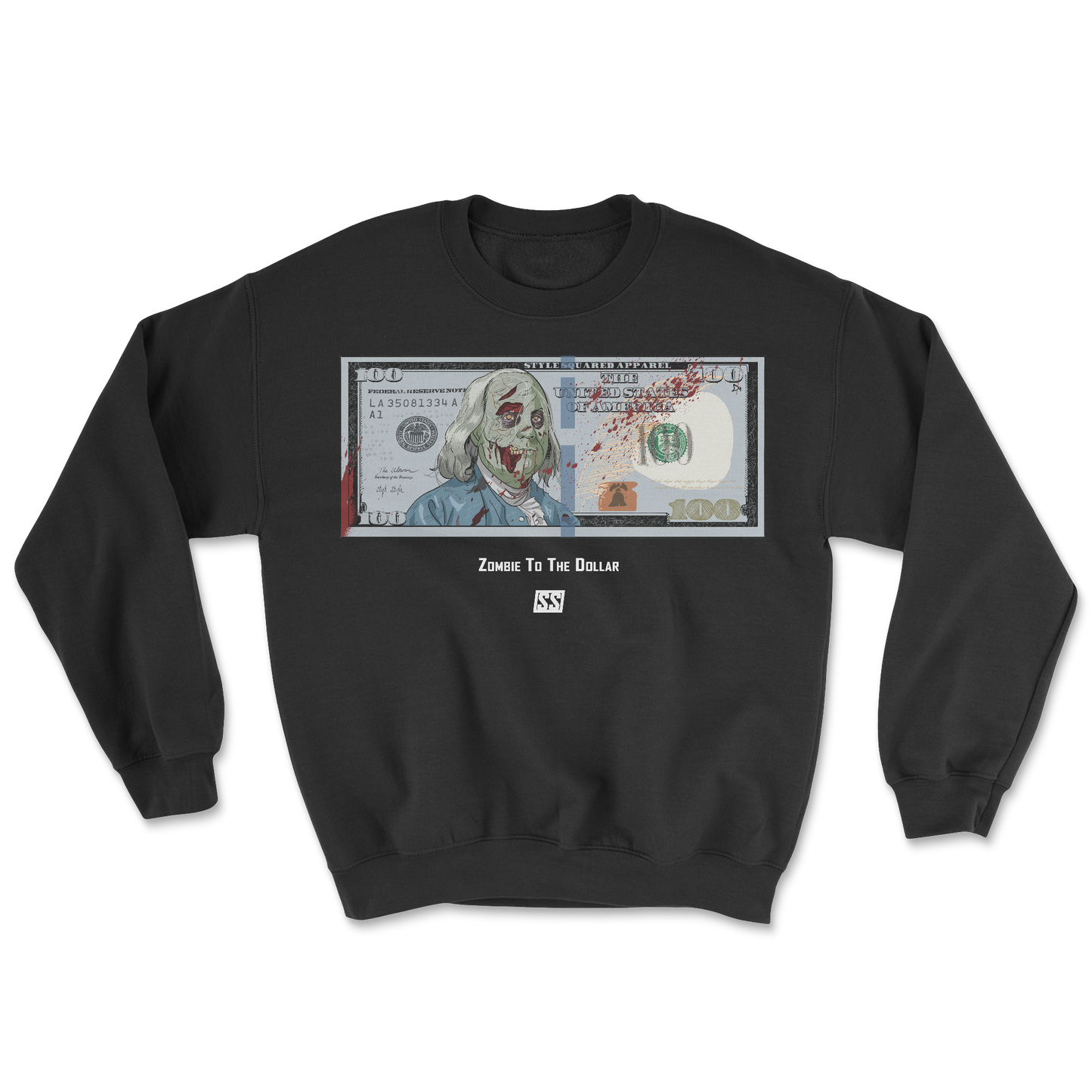 Zombie To The Dollar - Ben Franklin Crewneck Sweater